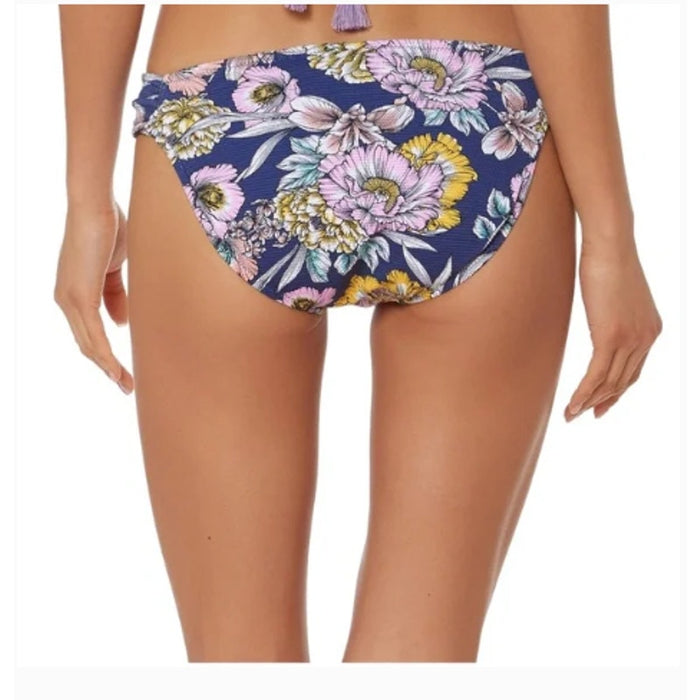 Jessica Simpson “Estilo” Blueberry Floral Print Bikini Bottoms Shirred  XL  new