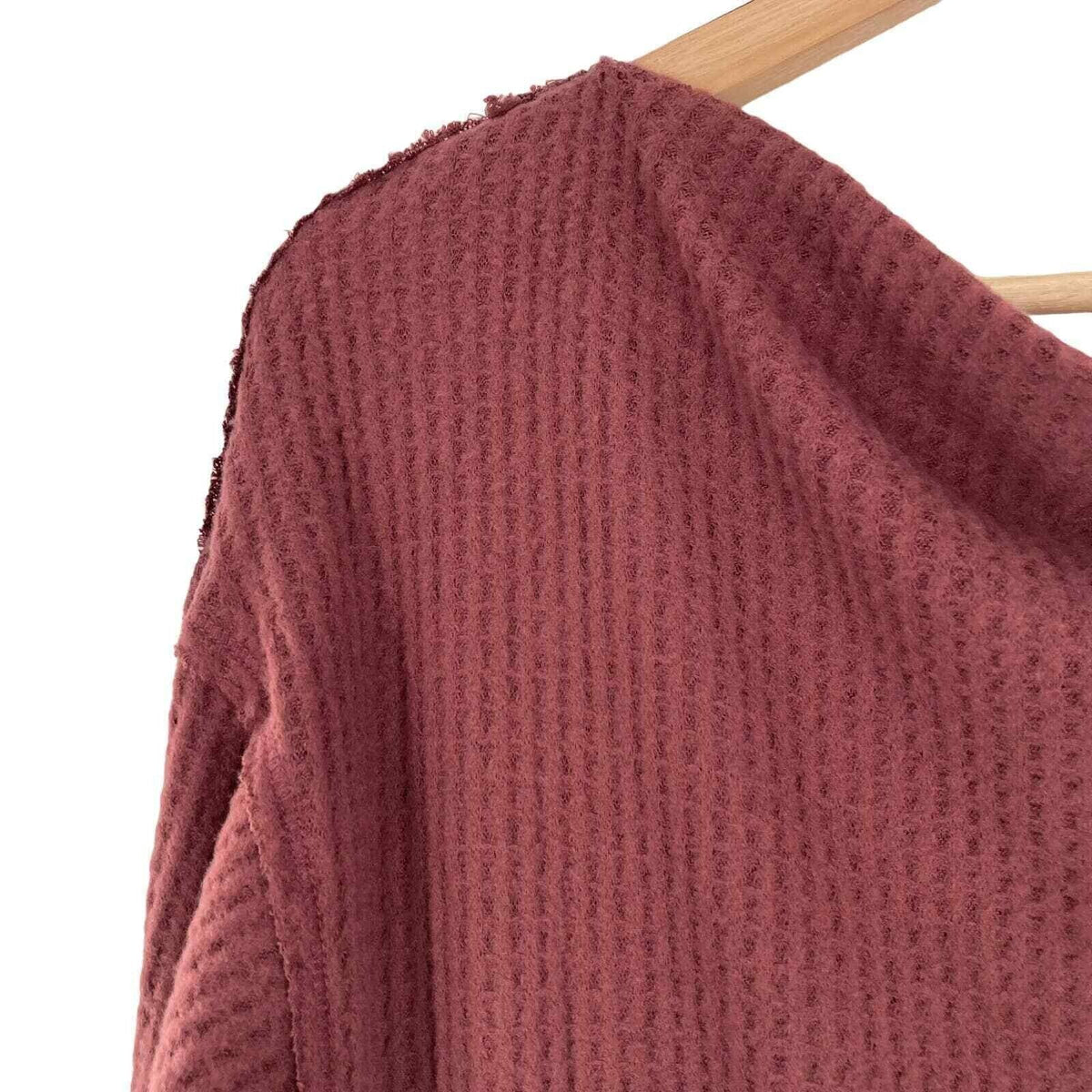 Treasure & Bond Off Shoulder Waffle Thermal Top Size 1X in Brown Chocolate NWT