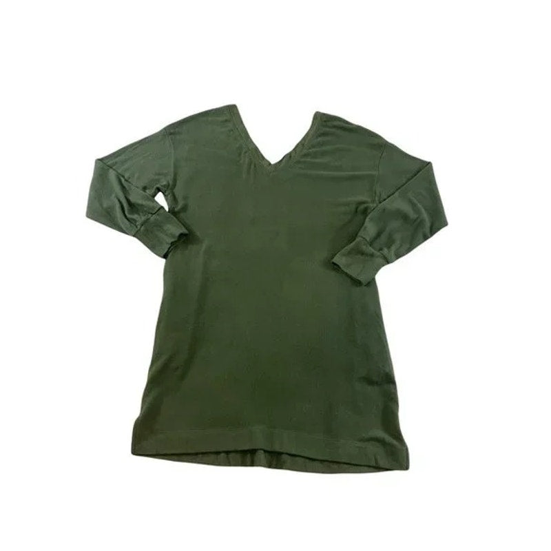 Socialite Women's Sweater Mini Dress Small Dark Olive Green NEW Double V-Neck