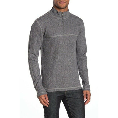 Vintage 1946 Drop Needle 1/4 Zip Pullover Sweater Ribbed Mock Neck Gray XL New
