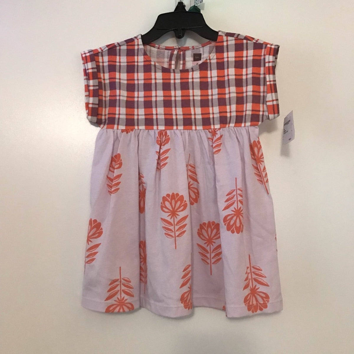 Tea NWT Children’s Floral Plaid Stacked Dress Size 2