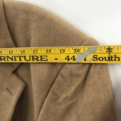 ROBERT STOCK Vintage Camel Hair Wool Coat Blazer Jacket Long Sleeves Brown 48R
