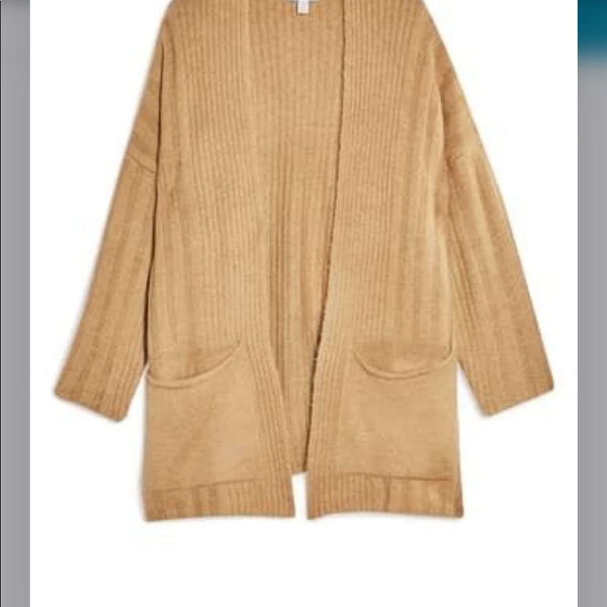 Topshop NEW Long Open Front Cardigan pockets Large