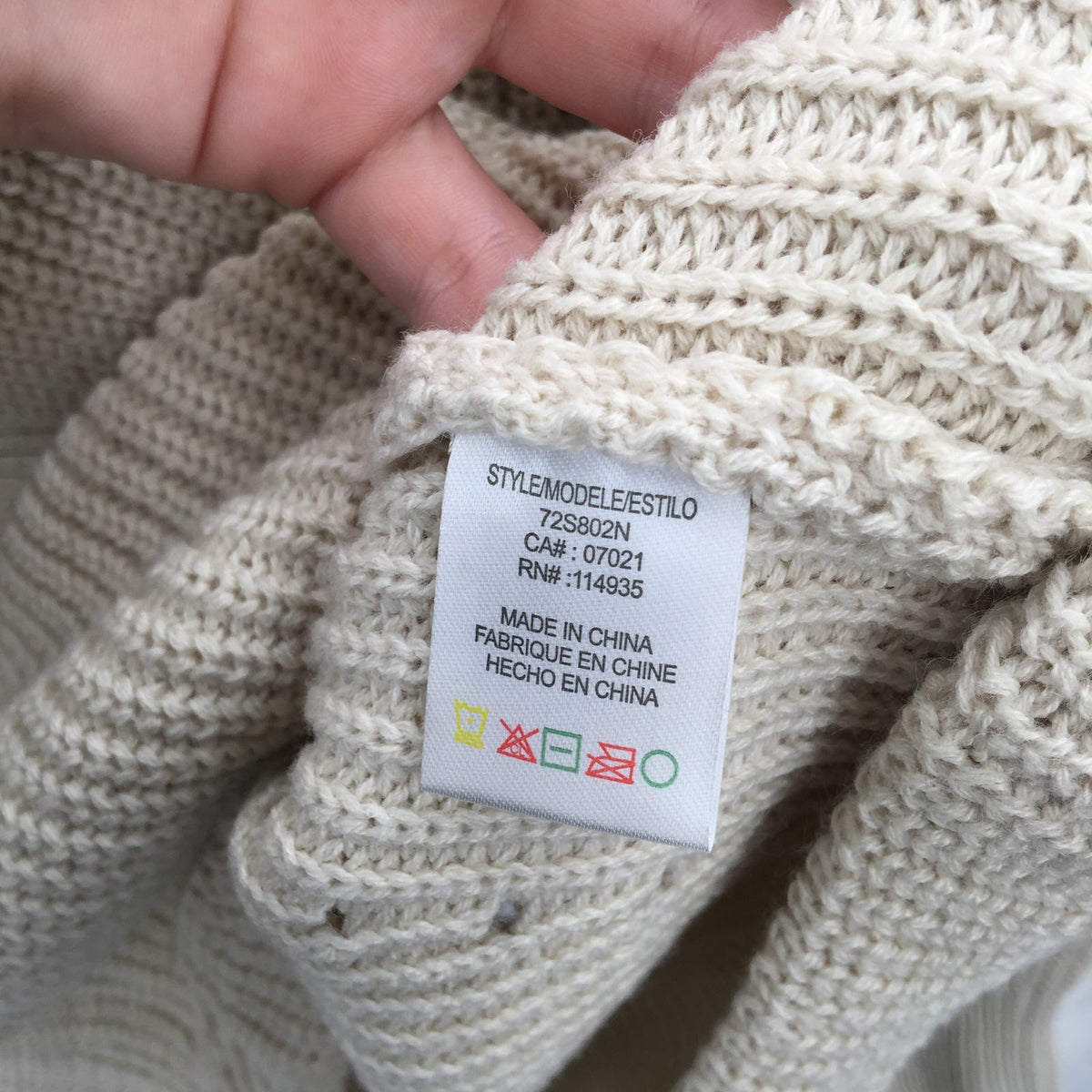 RDI Tunic Sweater Mock Neck Kangaroo Pockets Ribbed White Beach Size Medium