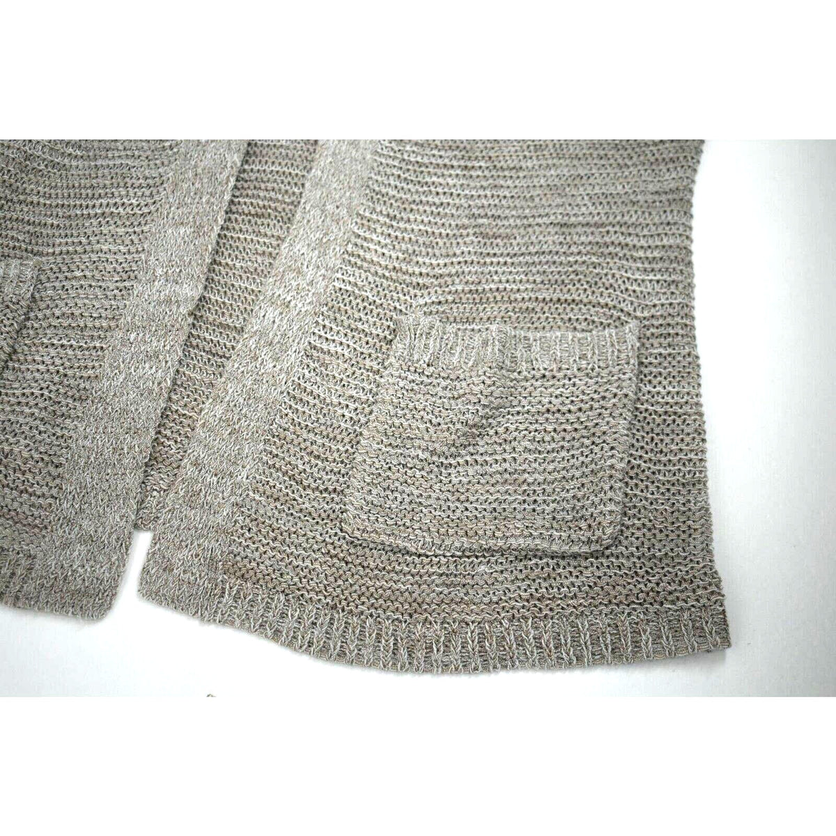 CENY Cardigan Sweater Size Medium Taupe NWT Front Pockets COZY Knit 3/4 Sleeve