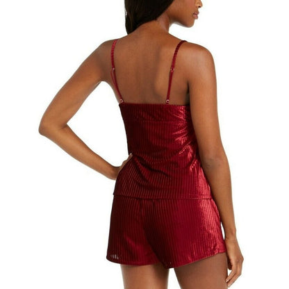 INC Ribbed Velvet Top Pajama Shorts Set Cherry Pie Size XXLarge