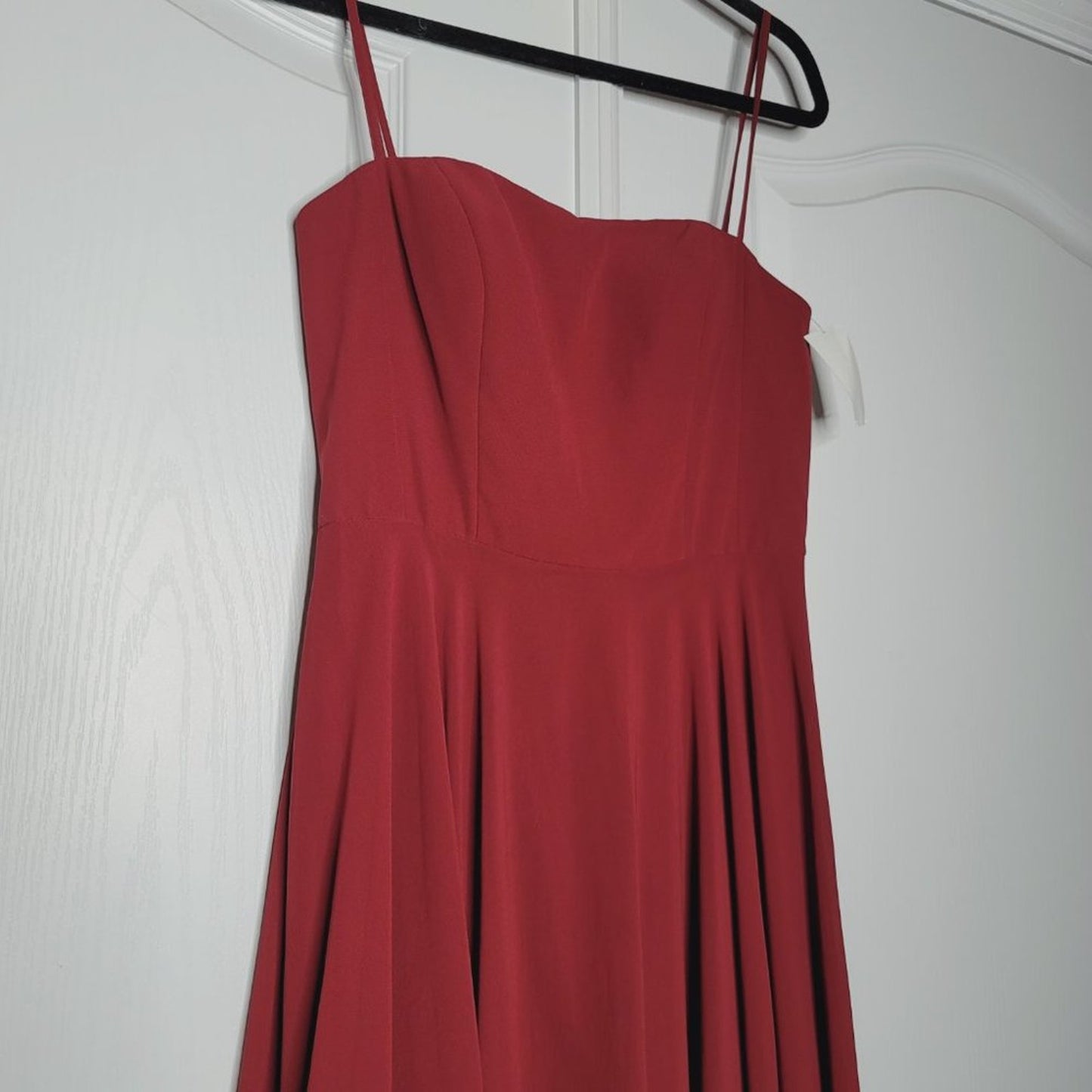 Jenny Yoo Collection Chiffon Bridesmaid Dress Size 8 Burgundy Wine Maxi