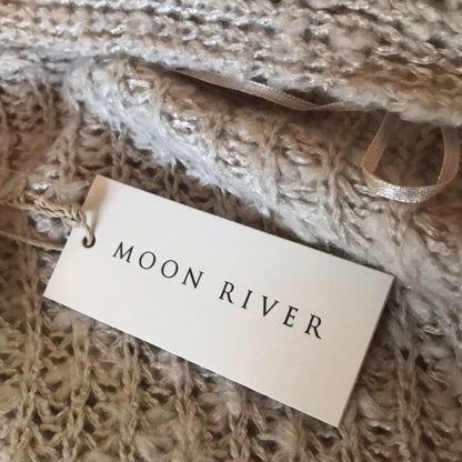 Moon River NWT Knit Front Pocket Cardigan Grey Small Speckled Lightweight