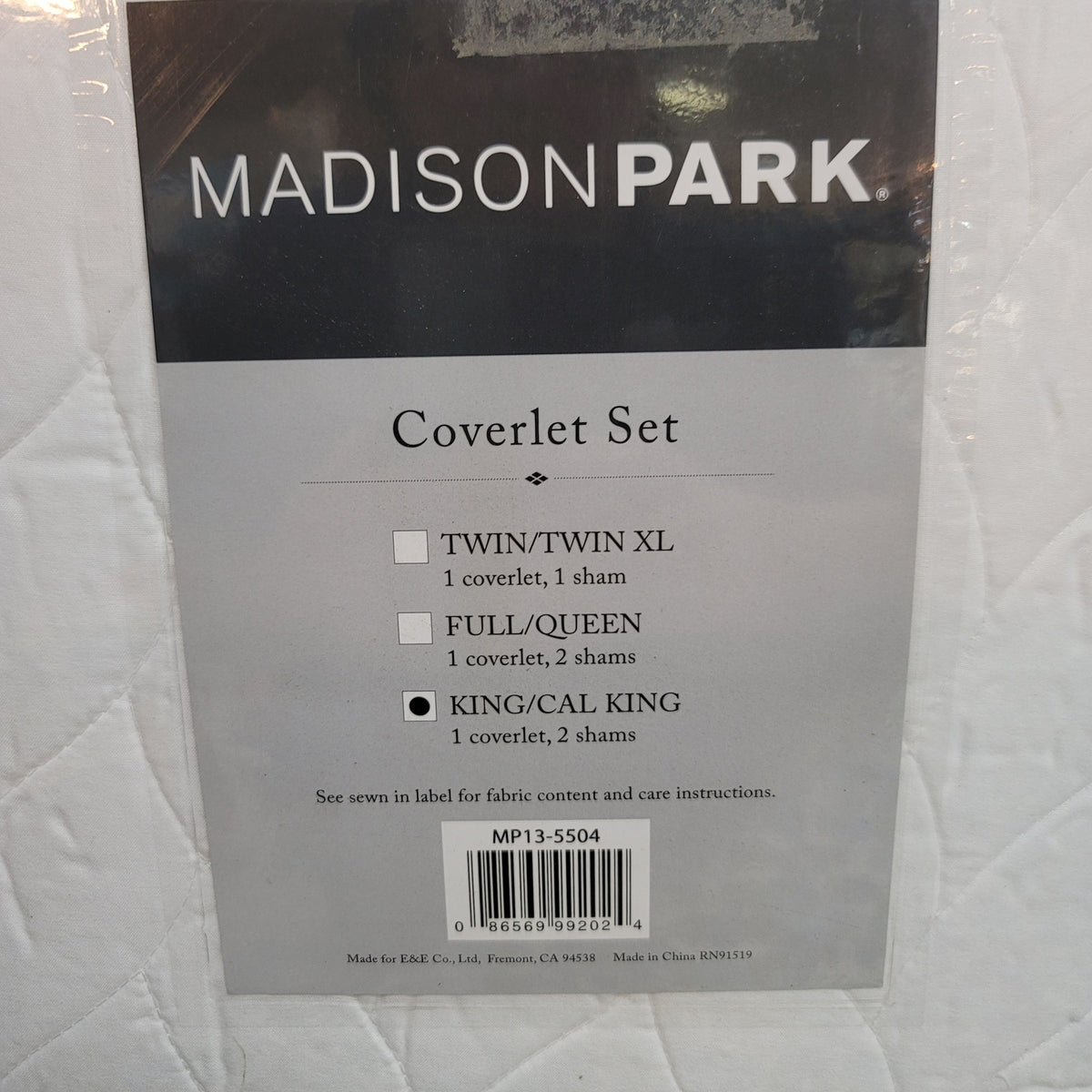 Madison Park Coverlet Set white KING/CAL NEW