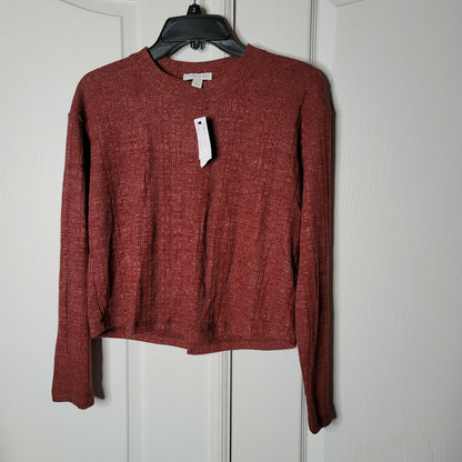 Topshop Split Back Small Sweater Crewneck Split Back Long Sleeves Size US 4