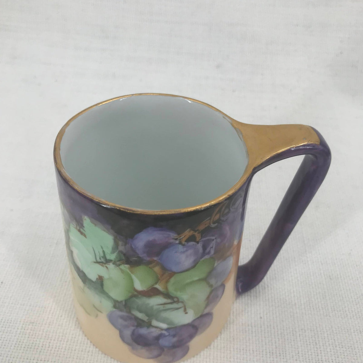 Imperial Austria PSL Antique Hand Painted Purple Coffee Tea Mug