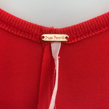 Free People Love Glare Blouse Top Long Sleeves V-Neck Red Size X-Small NWT