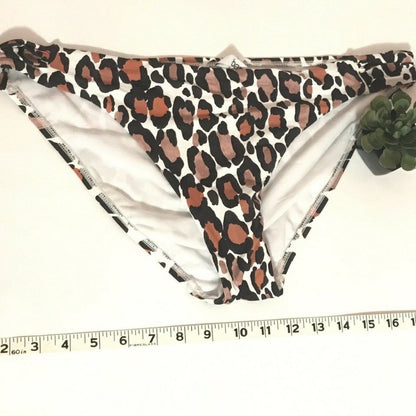 Bar iii Hipster Run Wild Print Side Shirred Bikini Size XL