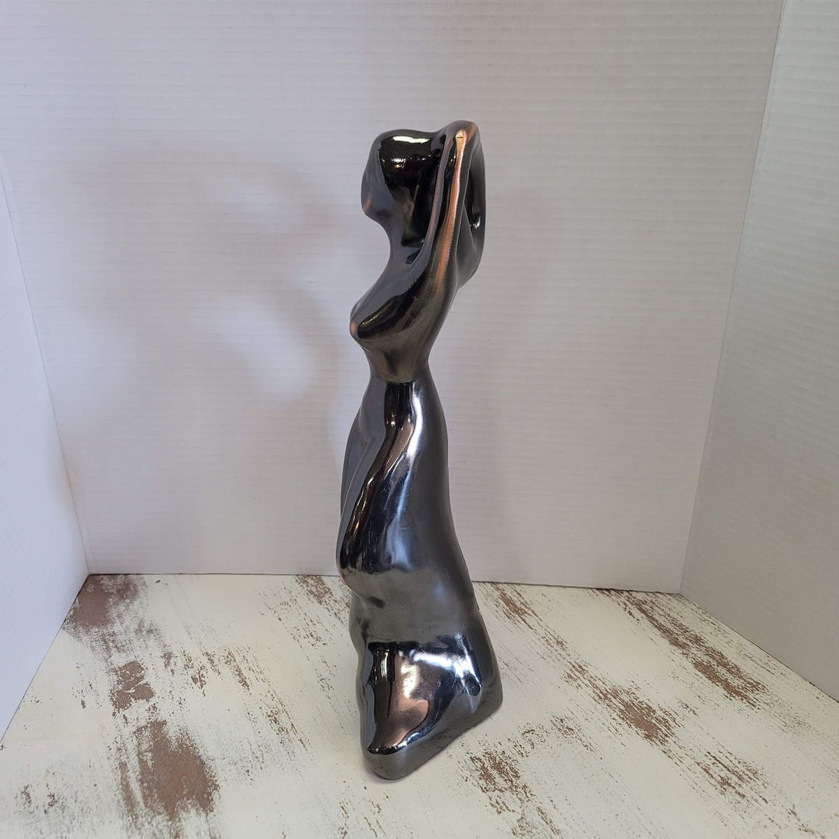 Metal Flamenco Dancer Sculpture Free form female Women Copper 15" tall Art