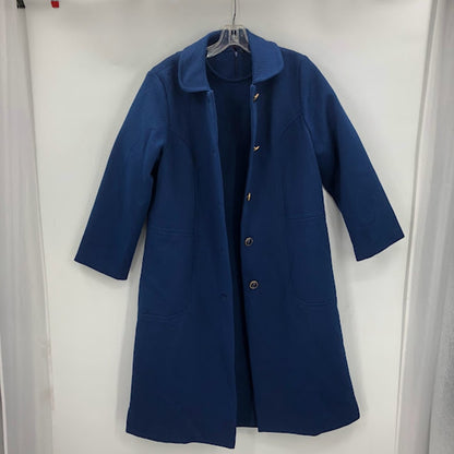 Roberta Lee Original VINTAGE 2 Pc Set Dress w/ Coat Royal Blue 1970's Polyester