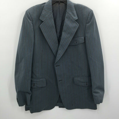 Hart Schaffner Marx Vintage Stripe 2 Piece Blazer Jacket Pants Suit ROCKABILLY