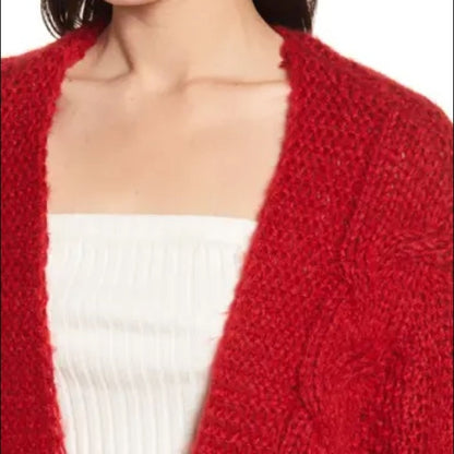 Kirious NEW Red Texture Open Front Cardigan XLarge