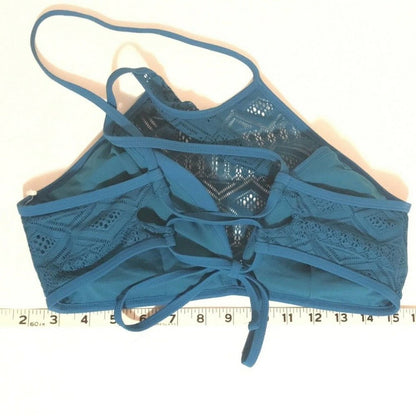 Hula Honey Diamond-Crochet High Neck Halter Top Size Large