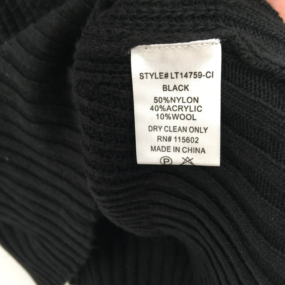 Lush Wool Blend Turtleneck Pullover Sweater Long Sleeve Black Size Small