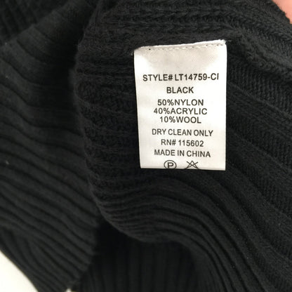 Lush Wool Blend Turtleneck Pullover Sweater Long Sleeve Black Size Small
