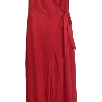 London Style Collection Sleeveless V neck Jumpsuit Sz 18 Passion Tie Dye Red NWT