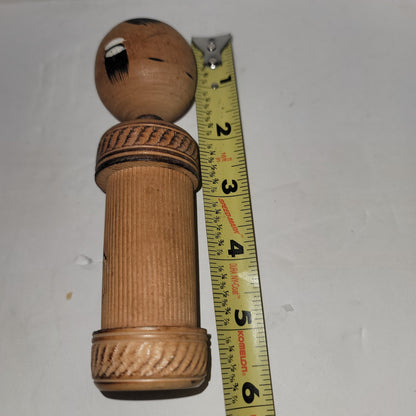 Vintage Kokeshi Doll wood bobble head toy 1960 Japan