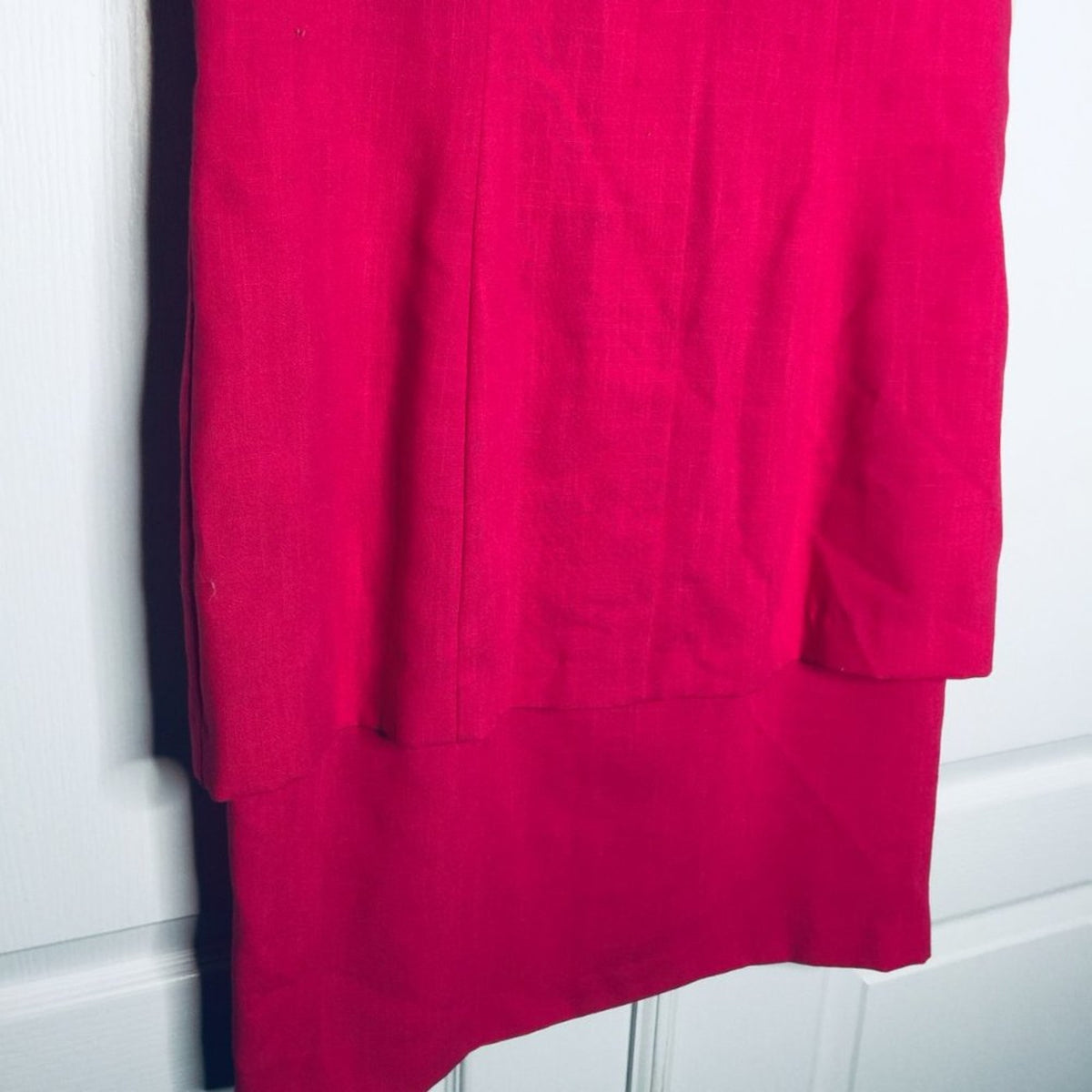 Studio I Vintage 1980s High Low Tunic Dress Short Sleeve Scoop Neck Back Zip 14