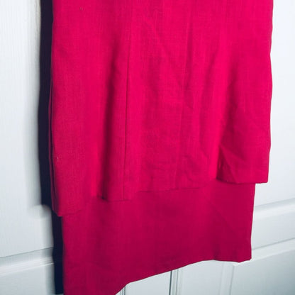 Studio I Vintage 1980s High Low Tunic Dress Short Sleeve Scoop Neck Back Zip 14