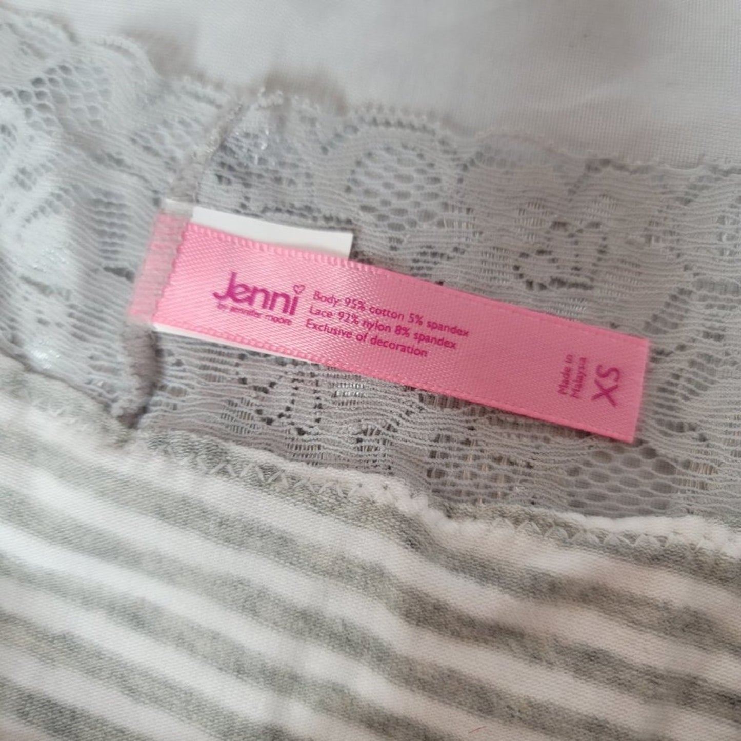 NWT Jenni Cotton Wide Lace Sissy Hipster Underwear Size XSmall
