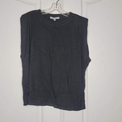 One One Six Size 2X Black Sleeveless crew neck TShirt Long underarm slit