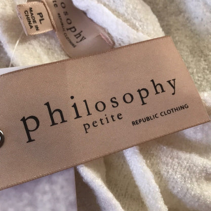 Philosophy NWT Petite Bleach White Funnel Neck Sweater Large Petitie