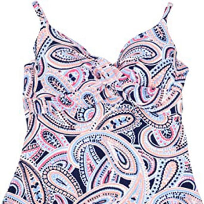 Island Escape Gemini Tankini Underwire Swim Top Size 8 pink purple top only NEW