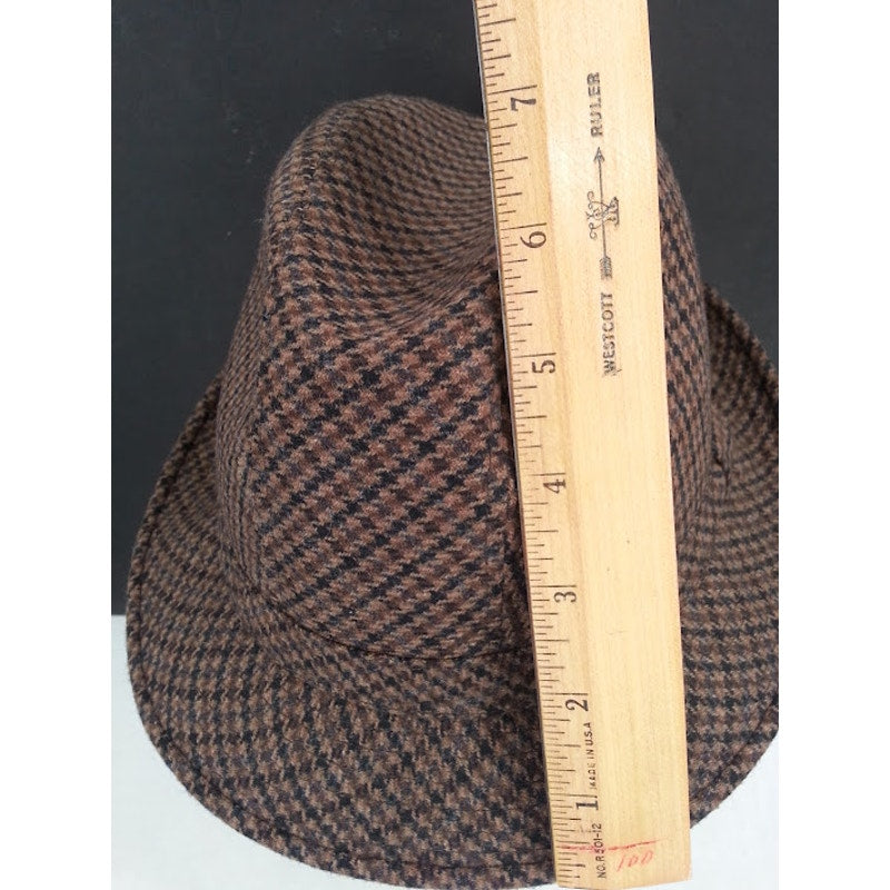 A. Adams & Spire Wool Fedora Hat Italian TG.M Country Gentleman Plaid