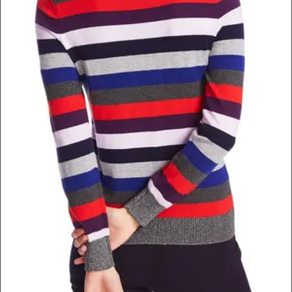 Court & Rowe NWT Metallic Striped Pullover Long Sleeve Sweater Size Small