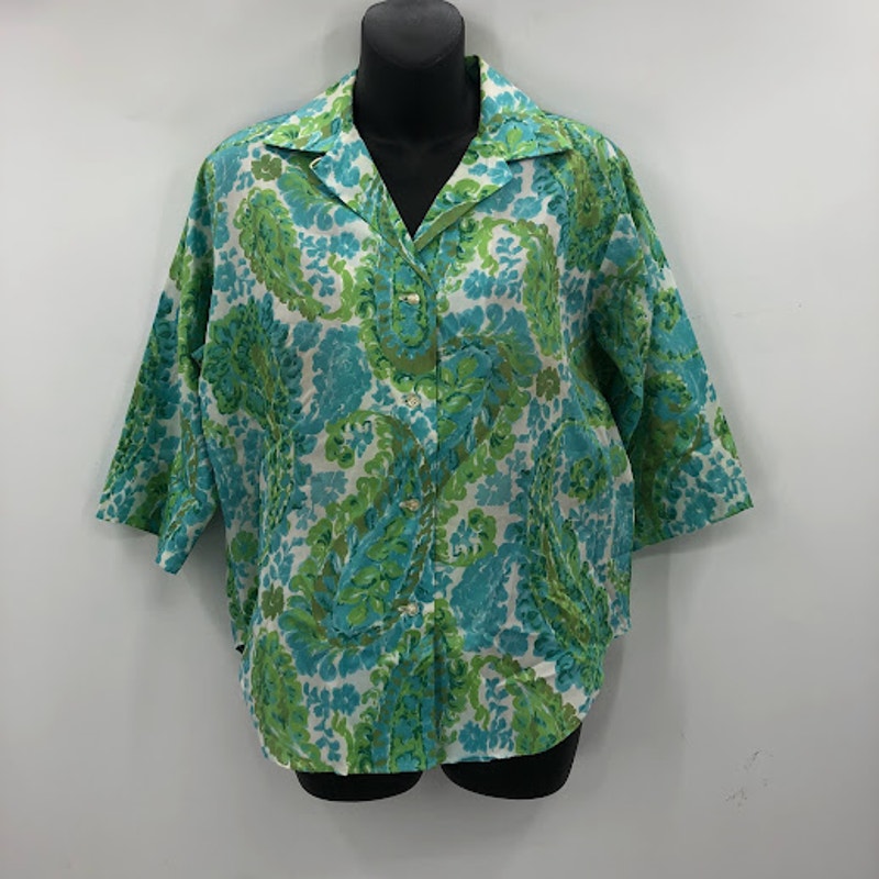VTG lady manhattan set Small/Medium 1950 Silky Polyester Skirt Long Sleeve Shirt