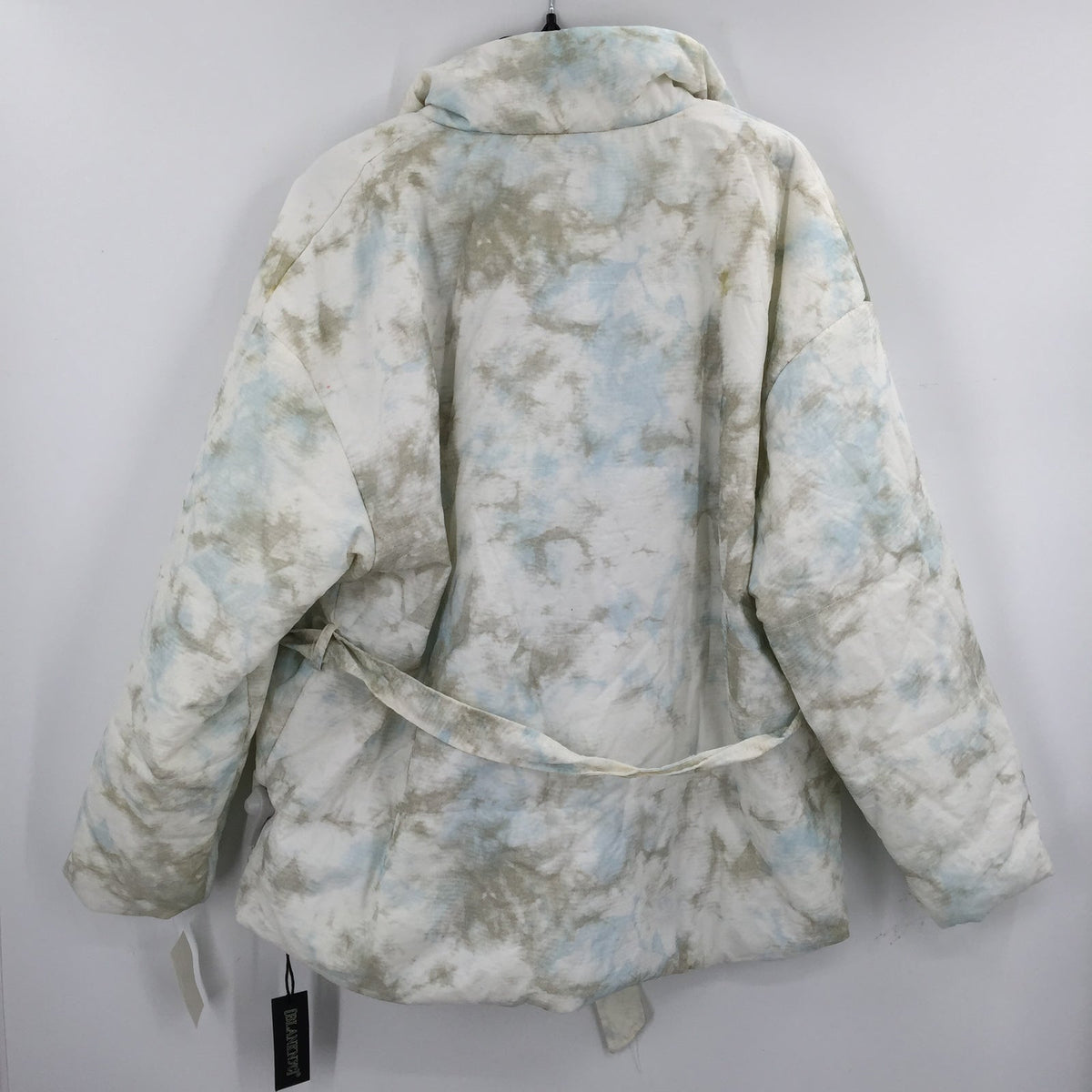 Blanknyc Puffer Jacket Belted Waist Flap Pockets Long Sleeve Multicolor Medium