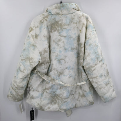 Blanknyc Puffer Jacket Belted Waist Flap Pockets Long Sleeve Multicolor Medium