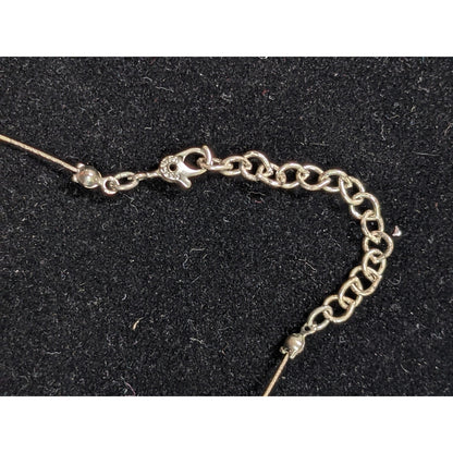 Monet Vintage White Clear Disco Ball Bead Sphere on Stiff Silver Chain 16"