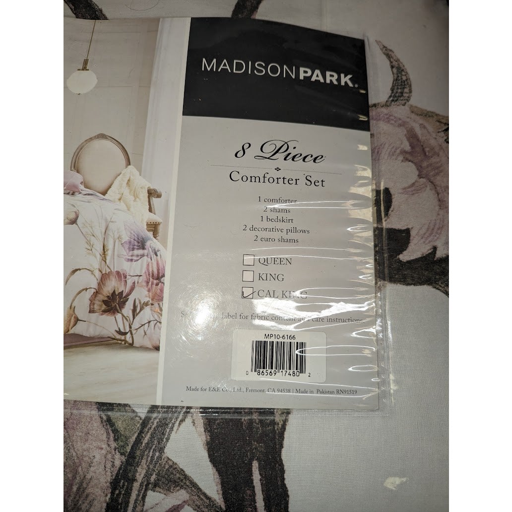 Madison Park Cassandra California King 8 Pieces Pink Blush Comforter Set NEW