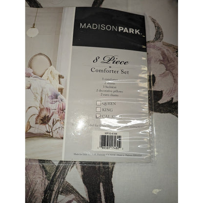 Madison Park Cassandra California King 8 Pieces Pink Blush Comforter Set NEW