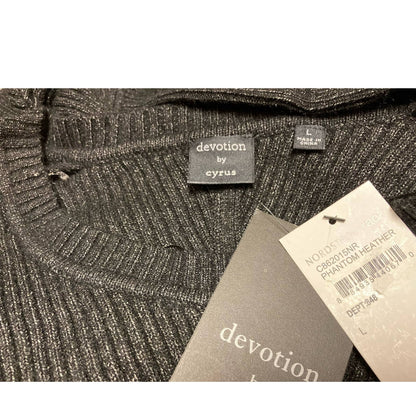 Devotion by Cyrus Pullover Sweater Large Phantom Heather NEW Boat Neck Dolman