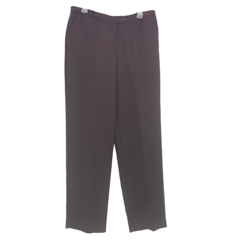 Evan-Picone deep burgundy Stretch Ribbon Waistband Dress Pants Belt Looops 14