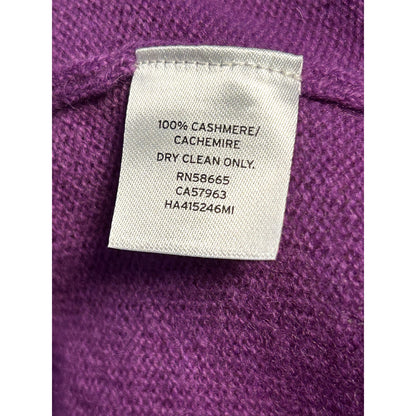 Halogen NWT Classic Cashmere Pullover Sweater Long Sleeve V-Neck Purple Size XS