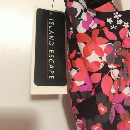 NWT Island Escape Floral Ruffle Bandeau Tankini Size 12