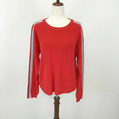 Court & Rowe Pullover Sweater Red Stripe Sporty Belle Noel Medium Cotton NEW