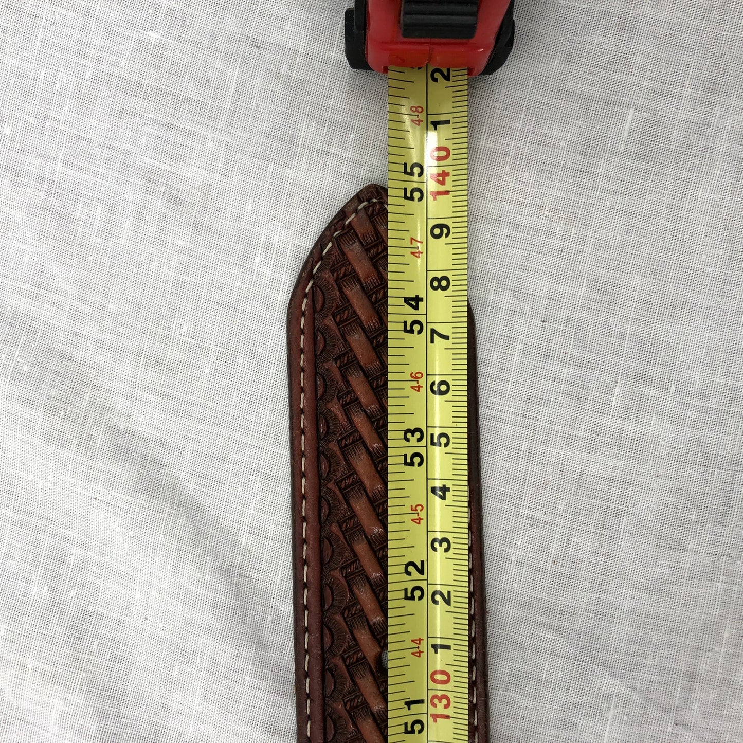 Double S Belt Collection SS Woven Brown Leather Belt 50/125 Big Tall