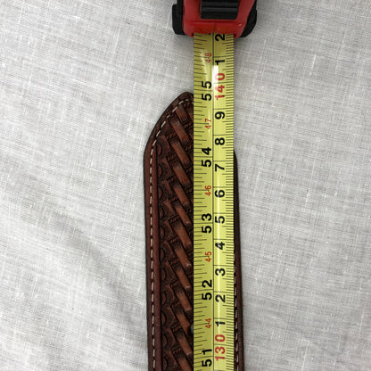 Double S Belt Collection SS Woven Brown Leather Belt 50/125 Big Tall