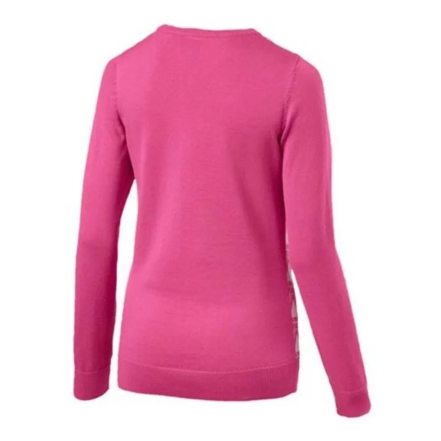 Puma NEW Evoknit Dassler Carmine Rose Pink Golf Sweater Size Small
