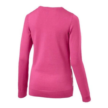 Puma NEW Evoknit Dassler Carmine Rose Pink Golf Sweater Size Small