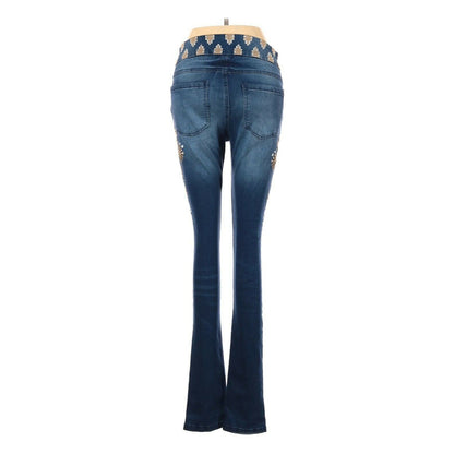 Blueberry Boho skinny Leg Cut Denim Jeans Mid Rise Dark Wash Blue Size 8